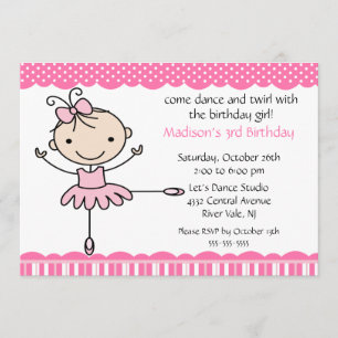 Invitación de cumpleaños a Ballerina Dance