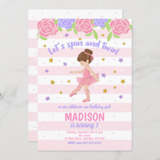 Invitación de cumpleaños a Ballerina - Invitación 