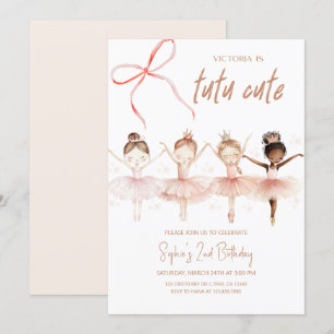 Invitación de cumpleaños a Ballerina Tutu Cute
