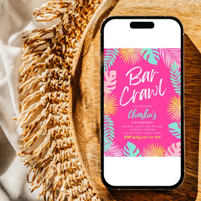Invitación de cumpleaños a Bar Crawl (Subido por el creador)