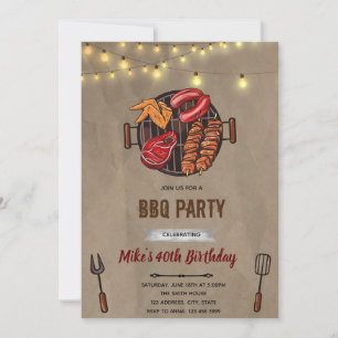 Invitación de cumpleaños a barbacoa