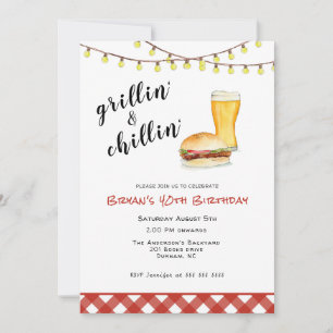 Invitación de cumpleaños a barbacoa de patio trase