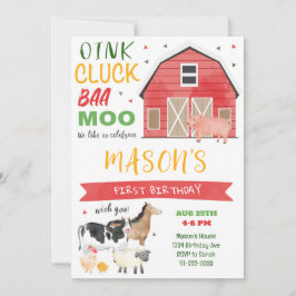 Invitación de cumpleaños a Barnyard de granja