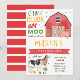Invitación de cumpleaños a Barnyard de granja