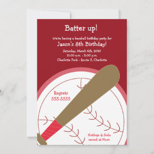Invitación de cumpleaños a BASEBALL Batter Up