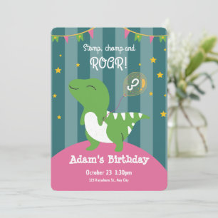Invitación de cumpleaños a bebé de dinosaurios ver