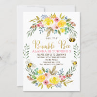 Invitación de cumpleaños a Bee de Bocas de Wreath 