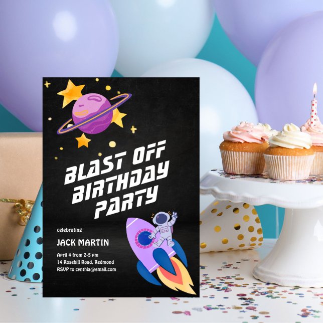 Invitación de cumpleaños a Blast Off Space temida (Subido por el creador)