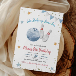 Invitación de cumpleaños a Blue Boy Bowling