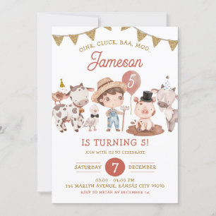 Invitación de cumpleaños a Boho Boy Farm