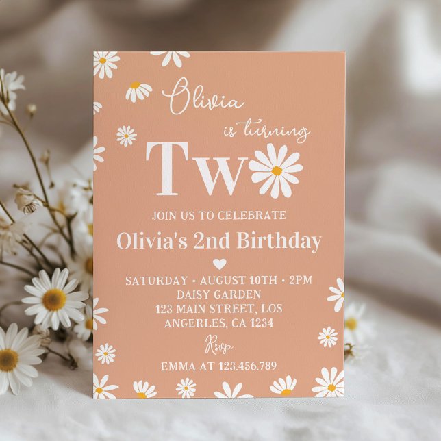 Invitación de cumpleaños a Boho Daisy (Subido por el creador)