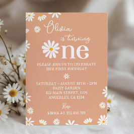 Invitación de cumpleaños a Boho Daisy