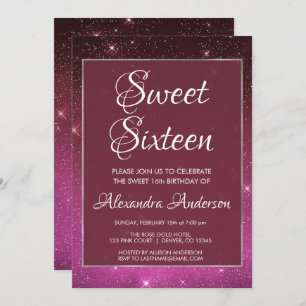 Invitación de cumpleaños a Borgoña con cielo dulce