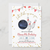 Invitación de cumpleaños a Boy Bowling