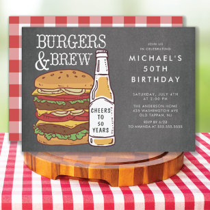 Invitación de cumpleaños a Burgers & Brew Barbecue
