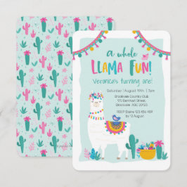Invitación de cumpleaños a Cactus divertido de Lla