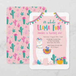 Invitación de cumpleaños a Cactus divertido de Lla