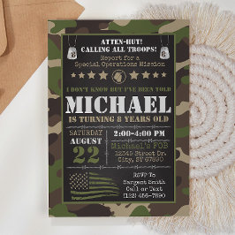 Invitación de cumpleaños a Camo del Ejército