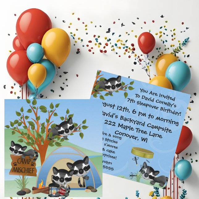 Invitación de cumpleaños a Camp Mischief (Subido por el creador)