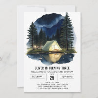 Invitación de cumpleaños a Camper's Forest Quest