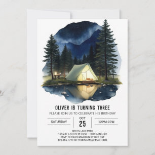 Invitación de cumpleaños a Camper's Forest Quest
