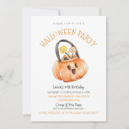 Invitación de cumpleaños a Candy de Halloween