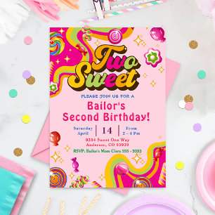 Invitación de cumpleaños a Candy Dos Fiestas dulce