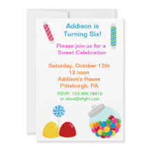 Invitación de cumpleaños a Candy Gumdrop