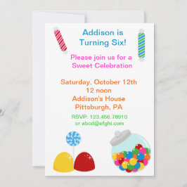 Invitación de cumpleaños a Candy Gumdrop