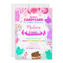 Invitación de cumpleaños a Candy land