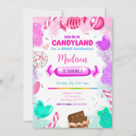 Invitación de cumpleaños a Candy land