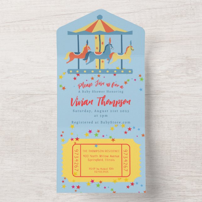 Invitación de cumpleaños a Carousel Circus (Interior)