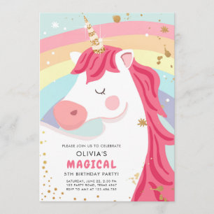Invitación de cumpleaños a Chica arcoiris de Unico