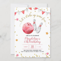 Invitación de cumpleaños a chica Bowling