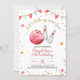Invitación de cumpleaños a chica Bowling