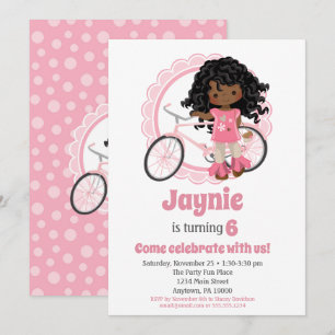 Invitación de cumpleaños a Chica de bicicletas afr