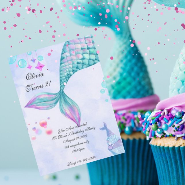 Invitación de cumpleaños a chica de cola de sirena (Subido por el creador)