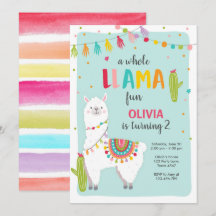 Invitación de cumpleaños a Chica de Fiesta de Llam