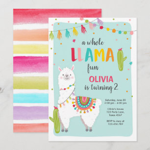 Invitación de cumpleaños a Chica de Fiesta de Llam
