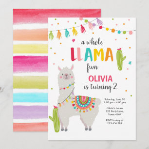 Invitación de cumpleaños a Chica de Fiesta de Llam