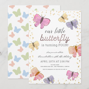 Invitación de cumpleaños a Chica de mariposa peque