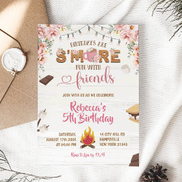 Invitación de cumpleaños a Chica de Pink S'more Di