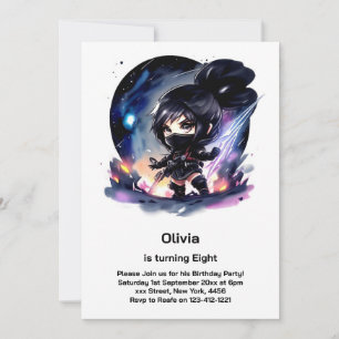 Invitación de cumpleaños a Chica Ninja