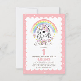 Invitación de cumpleaños a Chica pastel rosa de Un