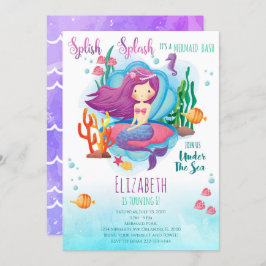 Invitación de cumpleaños a Chica Sirena