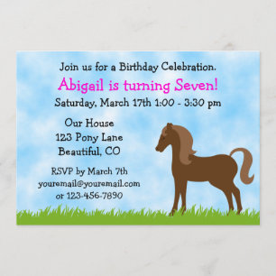 Invitación de cumpleaños a Chicas de caballos de r