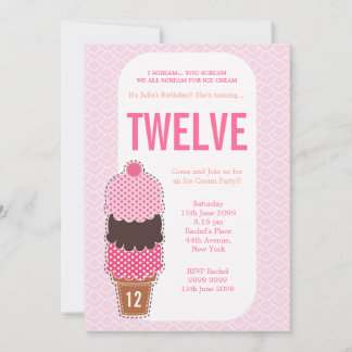 Invitación de cumpleaños a Chicas de Crema de Hiel