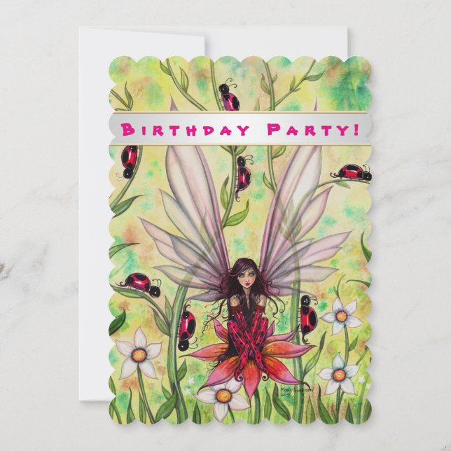 Invitación de cumpleaños a Chicas de la Fantasía d (Reverso)