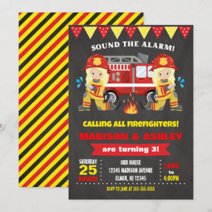 Invitación de cumpleaños a Chicas gemelos