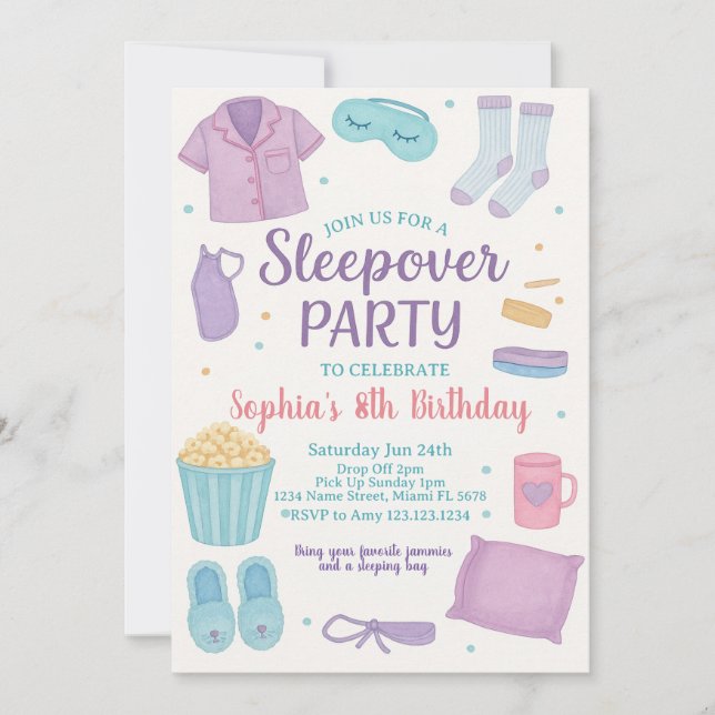 Invitación de cumpleaños a Chicas por resaca (Anverso)
